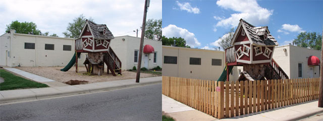 Pickens Fence Wood Before and After