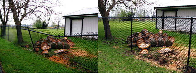 Pickens Fence Chainlink before and after